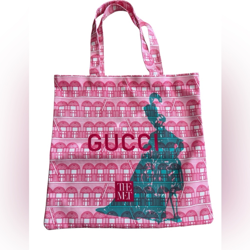 NEW Gucci Limited Edition The Met Pink Tote canvas Bag